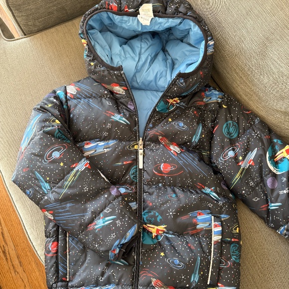 Hanna Andersson Down Jacket Coat, Reversible, Size 8 (130) - Picture 1 of 5